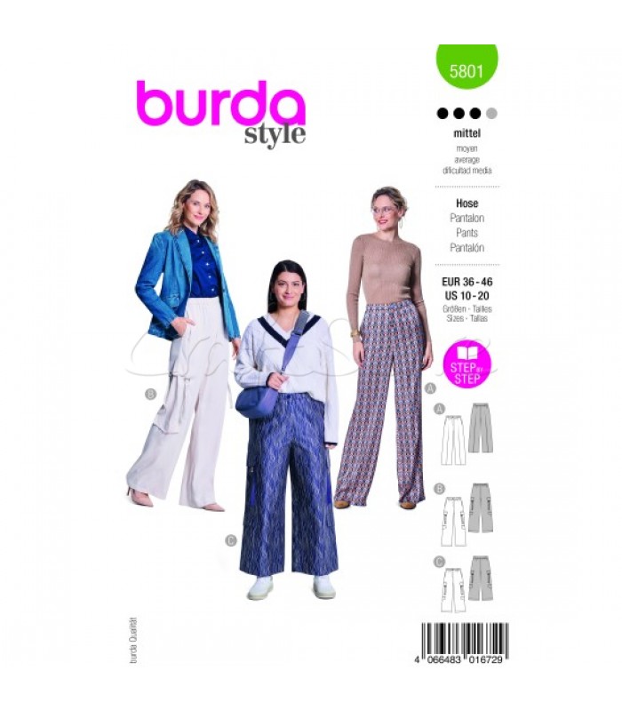 BURDA πατρόν  πανταλονι 5801