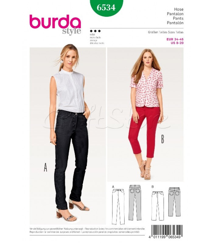 Burda Πατρόν για Παντελόνια 6534