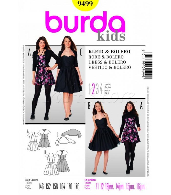 Burda Πατρόν Φόρεμα και Μπολερό 9499