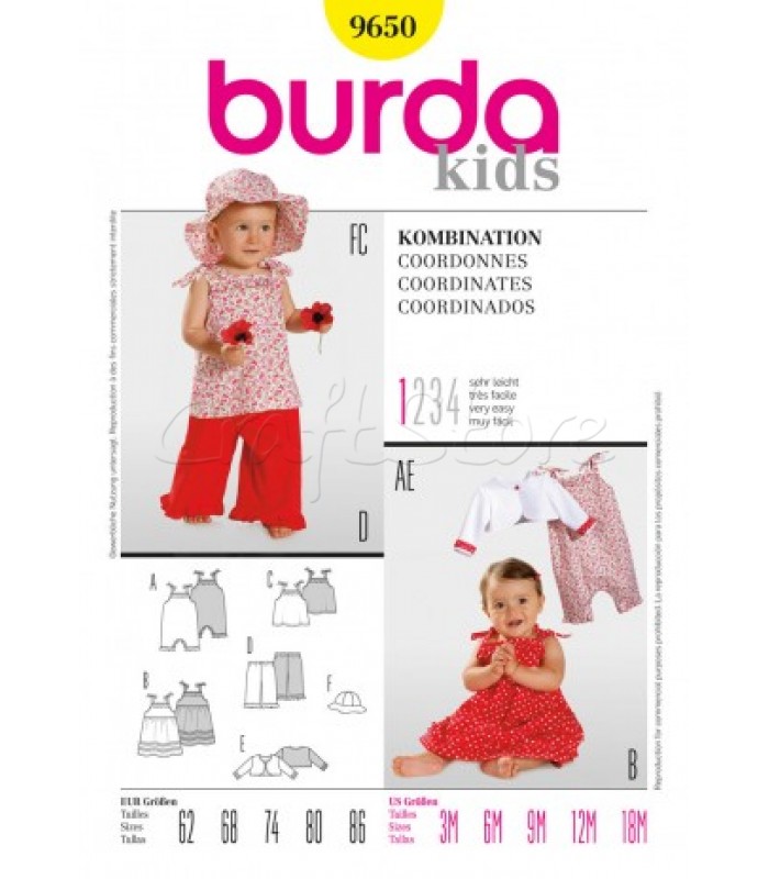 Burda Πατρόν Βρεφικά Ρούχα 9650